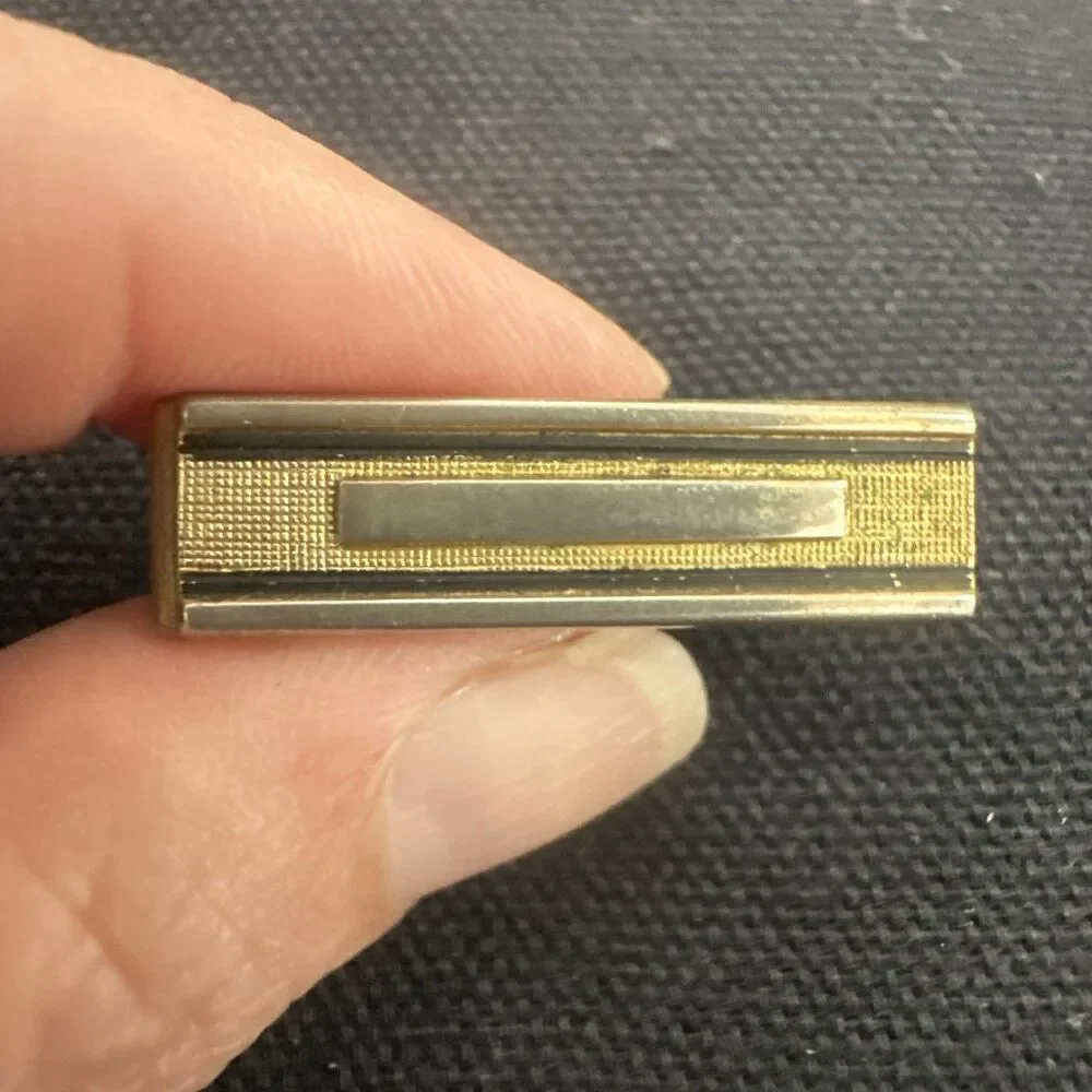 Vintage Foster Rectangular Gold Filled  Cufflinks and Tie Pin in Original Box